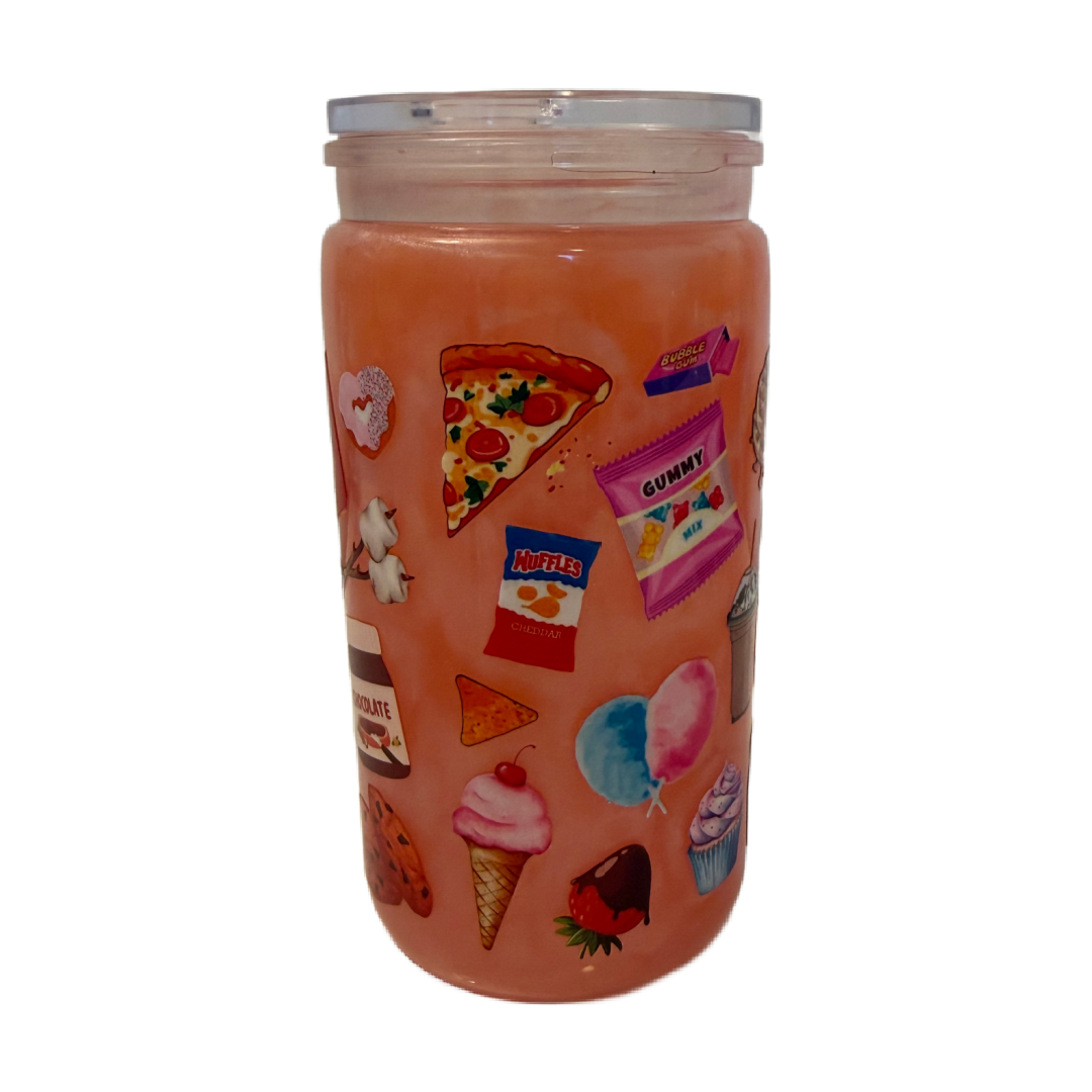 Snack Queen Pink Mica 16oz Cup