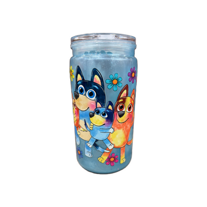 Bluey Inspired Blue Mica 16oz Cup