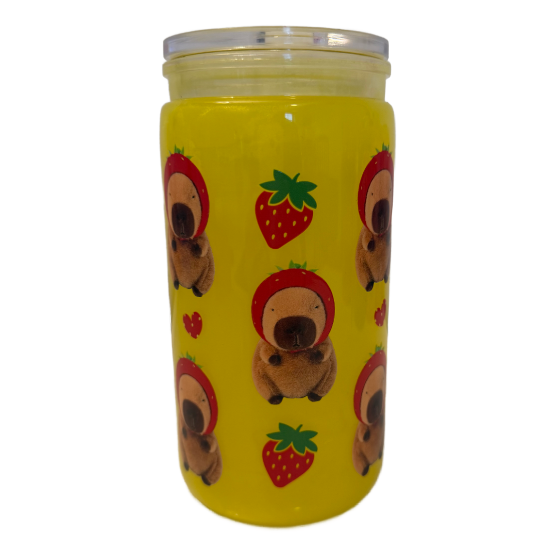 Capybara Strawberry Yellow Mica 16oz Cup