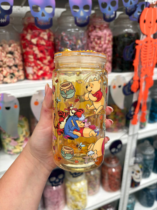 Pooh Inspired Honey Drip Bee Lid 16oz Cup