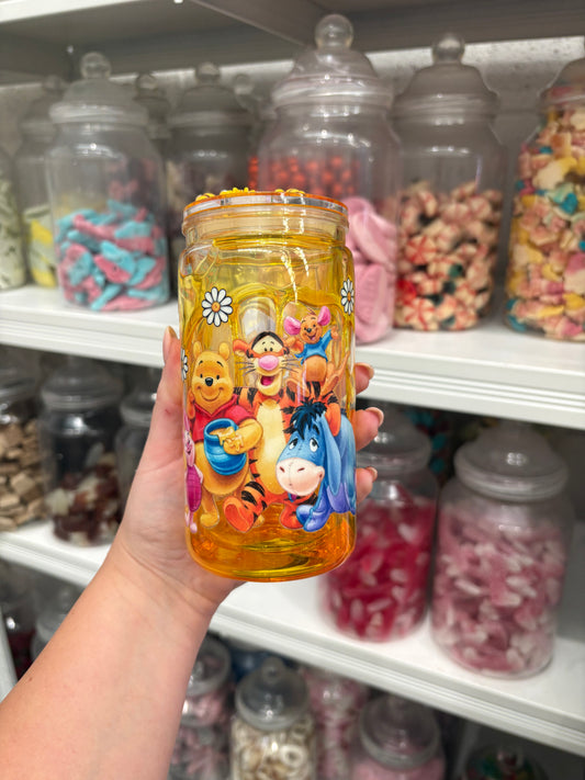 Pooh Inspired Honey Drip Bee Lid 16oz Cup