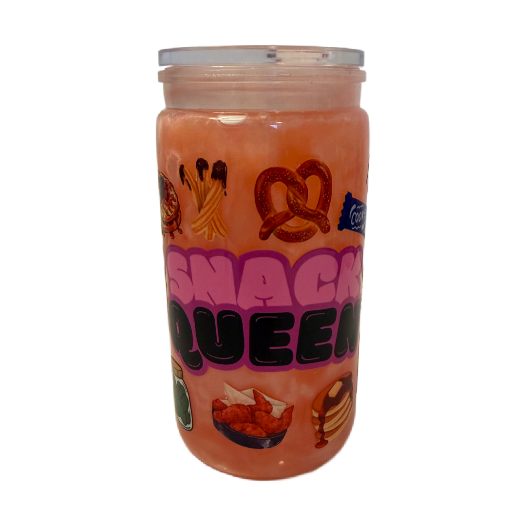 Snack Queen Pink Mica 16oz Cup