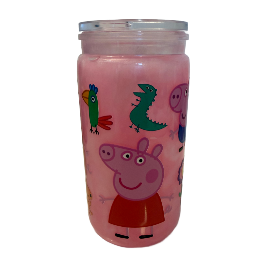 Peppa Pig Inspired Pink Mica 16oz Cup
