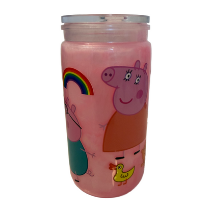Peppa Pig Inspired Pink Mica 16oz Cup