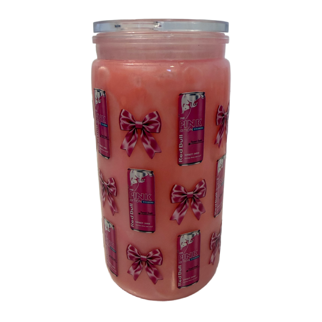 Redbull Inspired Pink Mica 16oz Cup
