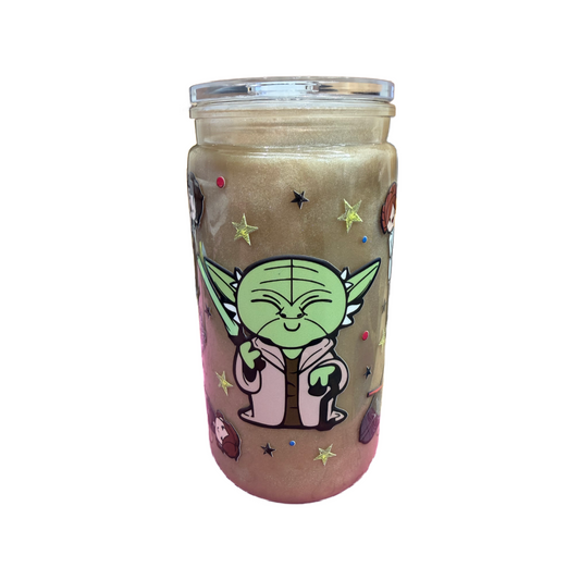 Star Wars Inspired Cartoon Gold Mica 16oz Cup